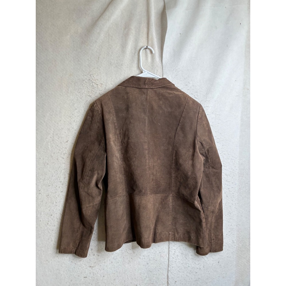 Bagatelle Brown Suede Leather Blazer Jacket Womens Size 10 Two Button Lined - Picture 7 of 9